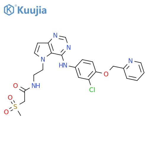 Acetamide,N-[2-[4-[[3-chloro-4-(2-pyridinylmethoxy)phenyl]amino]-5H-pyrrolo[3,2-d]pyrimidin-5-yl]ethyl]-2-(methylsulfonyl)- structure