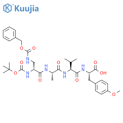 L-Tyrosine, N-[N-[N-[N-[(1,1-dimethylethoxy)carbonyl]-3-[[(phenylmethoxy)carbonyl]amino]-D-alanyl]-L-alanyl]-L-valyl]-O-methyl- (9CI) structure