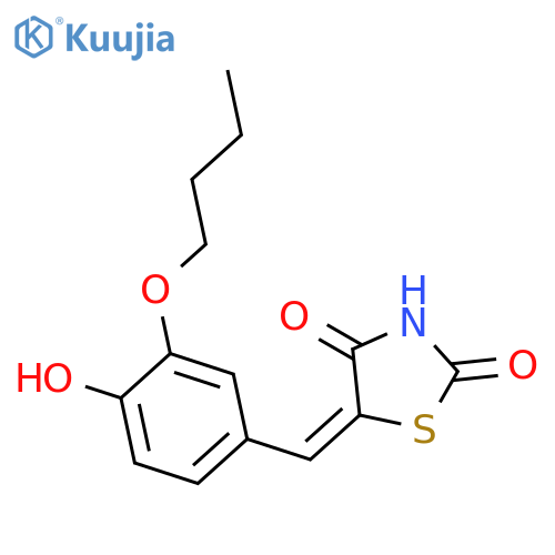 2,4-THIAZOLIDINEDIONE, 5-[(3-BUTOXY-4-HYDROXYPHENYL)METHYLENE]-, (5Z)- structure