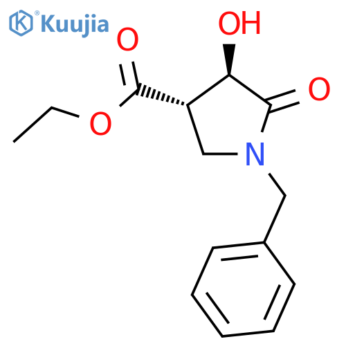 (3S,4R)-ethyl 1-benzyl-4-hydroxy-5-oxopyrrolidine-3- Carboxylate structure
