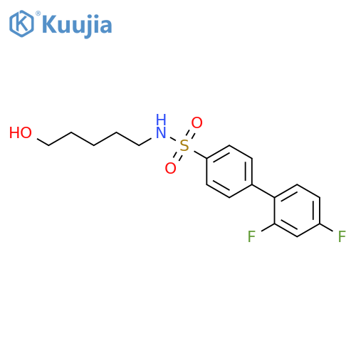 [1,1'-Biphenyl]-4-sulfonamide, 2',4'-difluoro-N-(5-hydroxypentyl)- structure
