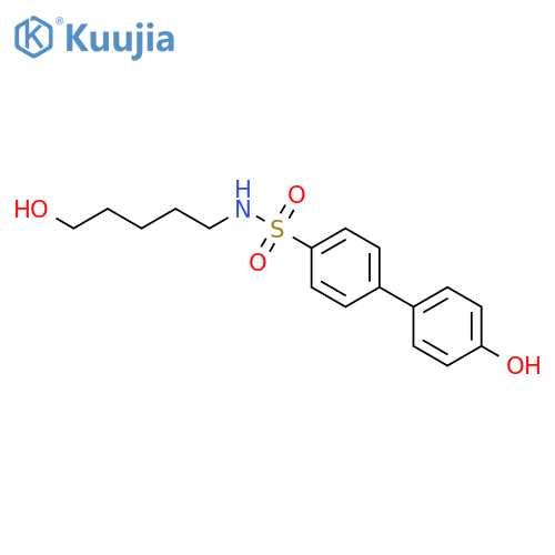 [1,1'-Biphenyl]-4-sulfonamide, 4'-hydroxy-N-(5-hydroxypentyl)- structure