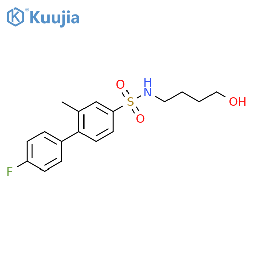 [1,1'-Biphenyl]-4-sulfonamide, 4'-fluoro-N-(4-hydroxybutyl)-2-methyl- structure