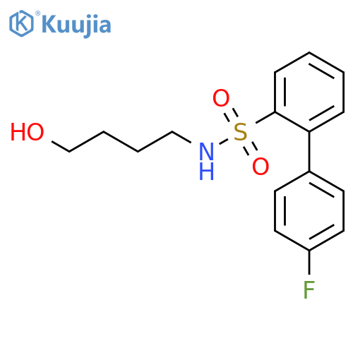 [1,1'-Biphenyl]-2-sulfonamide, 4'-fluoro-N-(4-hydroxybutyl)- structure