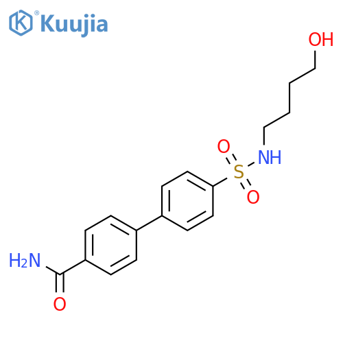 [1,1'-BIPHENYL]-4-CARBOXAMIDE, 4'-[[(4-HYDROXYBUTYL)AMINO]SULFONYL]- structure