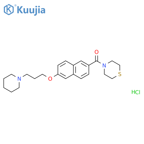 Thiomorpholine,4-[[6-[3-(1-piperidinyl)propoxy]-2-naphthalenyl]carbonyl]-,monohydrochloride structure