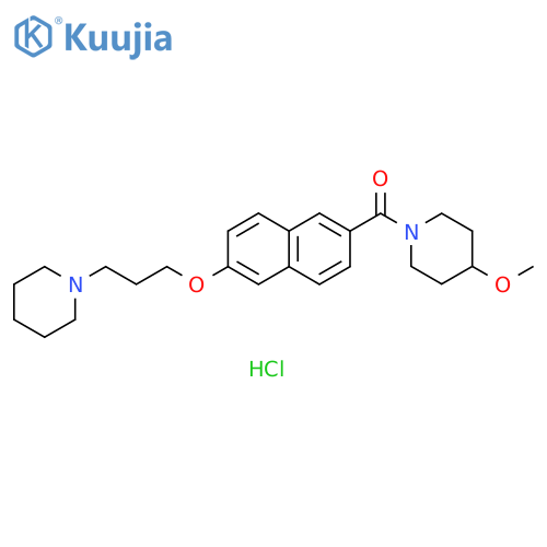 Piperidine,4-methoxy-1-[[6-[3-(1-piperidinyl)propoxy]-2-naphthalenyl]carbonyl]-,monohydrochloride structure