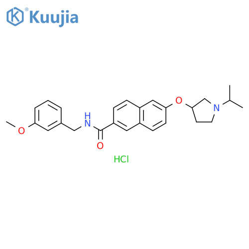 2-Naphthalenecarboxamide,N-[(3-methoxyphenyl)methyl]-6-[[1-(1-methylethyl)-3-pyrrolidinyl]oxy]-,monohydrochloride structure