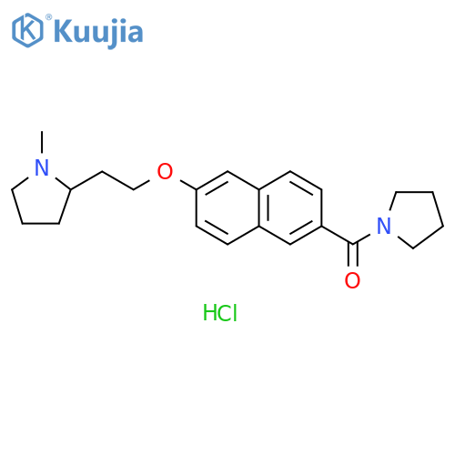 Pyrrolidine,1-[[6-[2-(1-methyl-2-pyrrolidinyl)ethoxy]-2-naphthalenyl]carbonyl]-,monohydrochloride structure