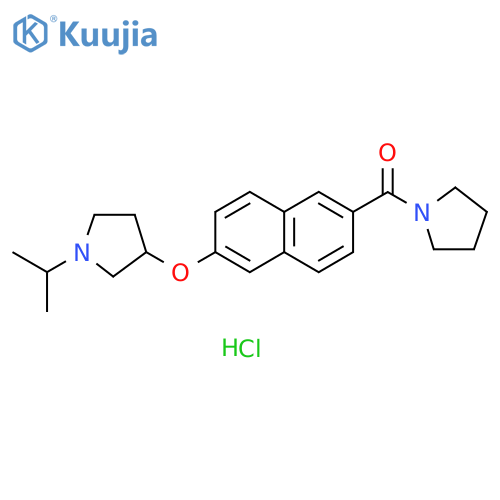 Pyrrolidine,1-[[6-[[1-(1-methylethyl)-3-pyrrolidinyl]oxy]-2-naphthalenyl]carbonyl]-,monohydrochloride structure