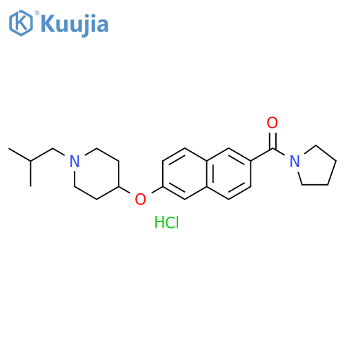 Pyrrolidine,1-[[6-[[1-(2-methylpropyl)-4-piperidinyl]oxy]-2-naphthalenyl]carbonyl]-,monohydrochloride structure