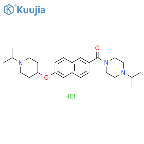 Piperazine,1-(1-methylethyl)-4-[[6-[[1-(1-methylethyl)-4-piperidinyl]oxy]-2-naphthalenyl]carbonyl]-, dihydrochloride structure