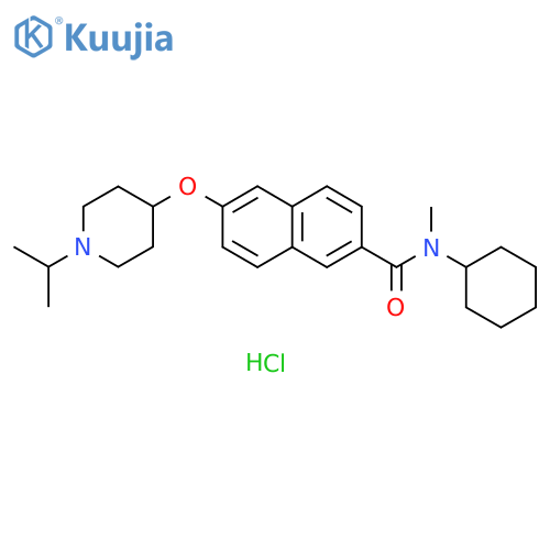 2-Naphthalenecarboxamide,N-cyclohexyl-N-methyl-6-[[1-(1-methylethyl)-4-piperidinyl]oxy]-,monohydrochloride structure