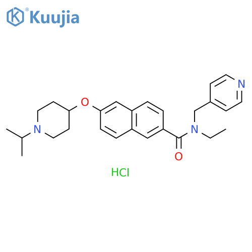 2-Naphthalenecarboxamide,N-ethyl-6-[[1-(1-methylethyl)-4-piperidinyl]oxy]-N-(4-pyridinylmethyl)-,monohydrochloride structure