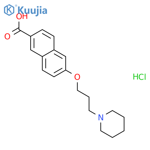 2-Naphthalenecarboxylic acid, 6-[3-(1-piperidinyl)propoxy]-,hydrochloride structure
