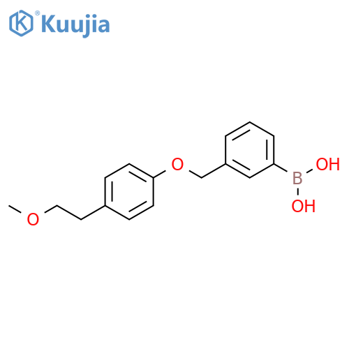 3-((4'-(2-Methoxyethyl)phenoxy)methyl)phenylboronic acid structure