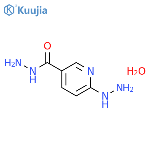 3-Pyridinecarboxylicacid, 6-hydrazinyl-, hydrazide, hydrate (1:1) structure
