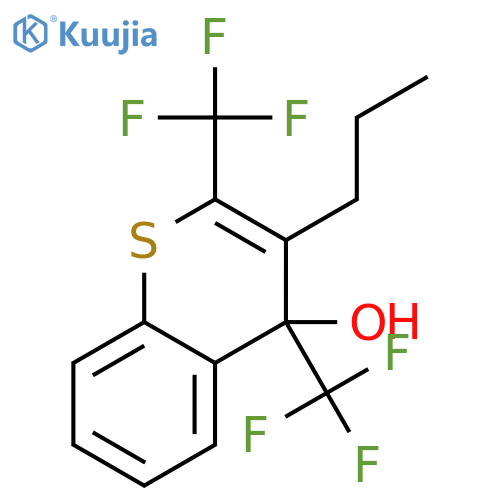4H-1-Benzothiopyran-4-ol, 3-propyl-2,4-bis(trifluoromethyl)- structure