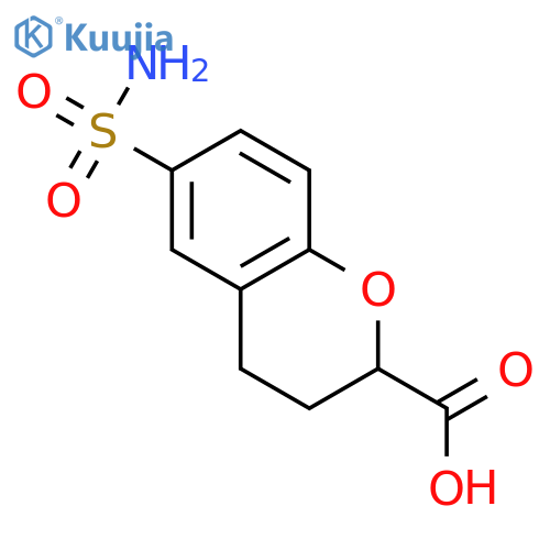 2H-1-BENZOPYRAN-2-CARBOXYLIC ACID, 6-(AMINOSULFONYL)-3,4-DIHYDRO- structure