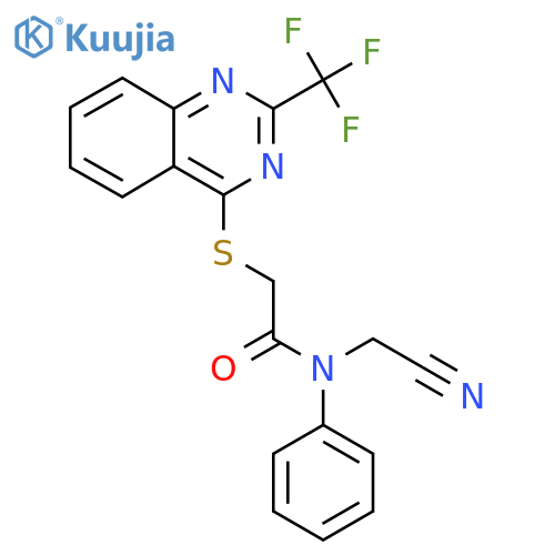 N-(cyanomethyl)-N-phenyl-2-{[2-(trifluoromethyl)quinazolin-4-yl]sulfanyl}acetamide structure