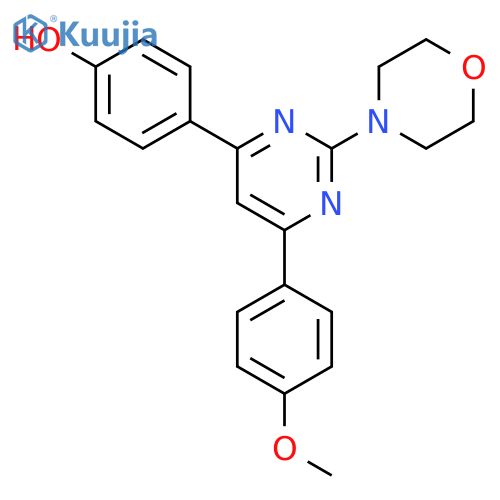 Phenol, 4-[6-(4-methoxyphenyl)-2-(4-morpholinyl)-4-pyrimidinyl]- structure