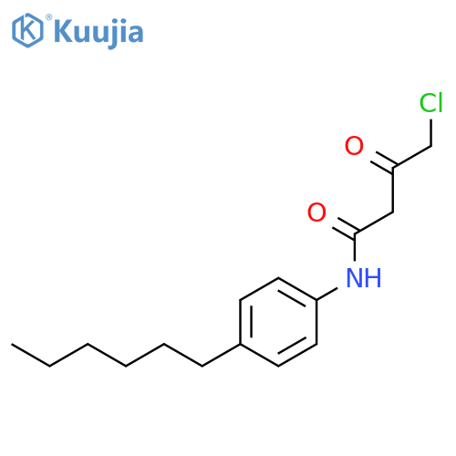 Butanamide, 4-chloro-N-(4-hexylphenyl)-3-oxo- structure