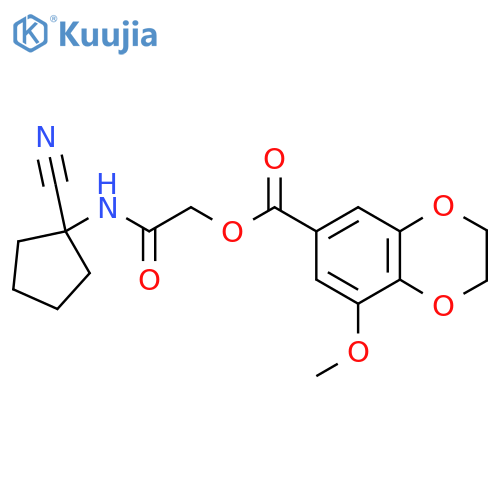 [2-[(1-Cyanocyclopentyl)amino]-2-oxoethyl] 5-methoxy-2,3-dihydro-1,4-benzodioxine-7-carboxylate structure