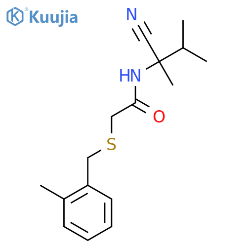 N-(1-cyano-1,2-dimethylpropyl)-2-{[(2-methylphenyl)methyl]sulfanyl}acetamide structure