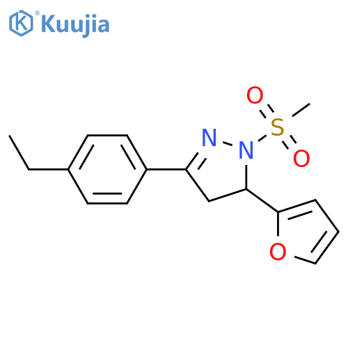 3-(4-ethylphenyl)-5-(furan-2-yl)-1-methanesulfonyl-4,5-dihydro-1H-pyrazole structure