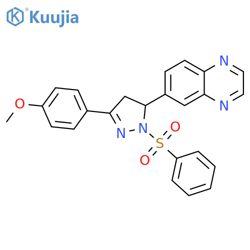 6-1-(benzenesulfonyl)-3-(4-methoxyphenyl)-4,5-dihydro-1H-pyrazol-5-ylquinoxaline structure