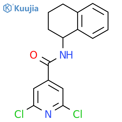 2,6-dichloro-N-(1,2,3,4-tetrahydronaphthalen-1-yl)pyridine-4-carboxamide structure