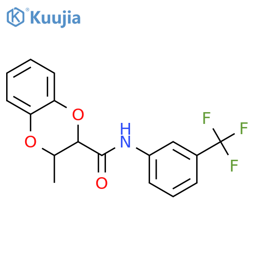 3-methyl-N-3-(trifluoromethyl)phenyl-2,3-dihydro-1,4-benzodioxine-2-carboxamide structure