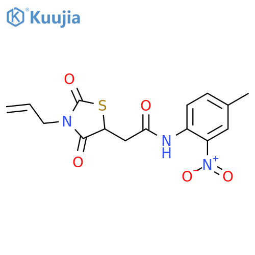2-2,4-dioxo-3-(prop-2-en-1-yl)-1,3-thiazolidin-5-yl-N-(4-methyl-2-nitrophenyl)acetamide structure