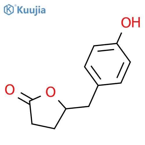 5-[(4-hydroxyphenyl)methyl]oxolan-2-one structure