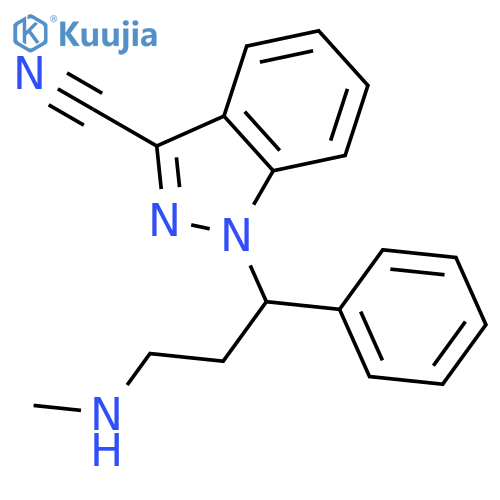 1H-INDAZOLE-3-CARBONITRILE, 1-[3-(METHYLAMINO)-1-PHENYLPROPYL]- structure