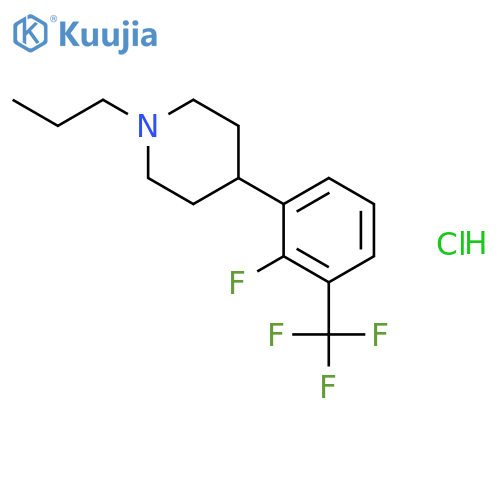 PIPERIDINE, 4-[2-FLUORO-3-(TRIFLUOROMETHYL)PHENYL]-1-PROPYL-, HYDROCHLORIDE structure