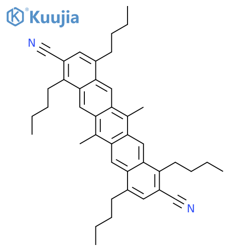 2,9-Pentacenedicarbonitrile, 1,4,8,11-tetrabutyl-6,13-dimethyl- structure