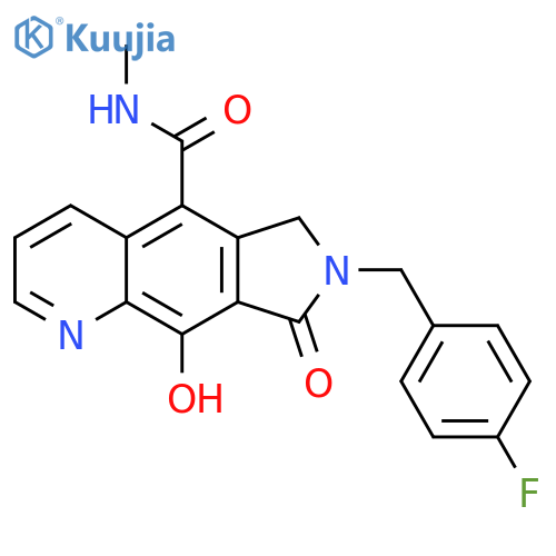 6H-Pyrrolo[3,4-g]quinoline-5-carboxamide,7-[(4-fluorophenyl)methyl]-7,8-dihydro-9-hydroxy-N-methyl-8-oxo- structure