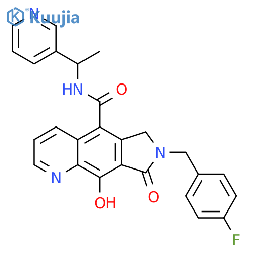 6H-Pyrrolo[3,4-g]quinoline-5-carboxamide,7-[(4-fluorophenyl)methyl]-7,8-dihydro-9-hydroxy-8-oxo-N-[1-(3-pyridinyl)ethyl]- structure