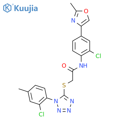 Acetamide,N-[2-chloro-4-(2-methyl-4-oxazolyl)phenyl]-2-[[1-(2-chloro-4-methylphenyl)-1H-tetrazol-5-yl]thio]- structure