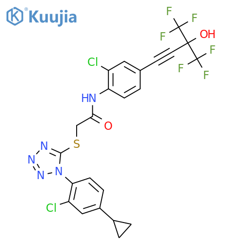 Acetamide,2-[[1-(2-chloro-4-cyclopropylphenyl)-1H-tetrazol-5-yl]thio]-N-[2-chloro-4-[4,4,4-trifluoro-3-hydroxy-3-(trifluoromethyl)-1-butynyl]phenyl]- structure