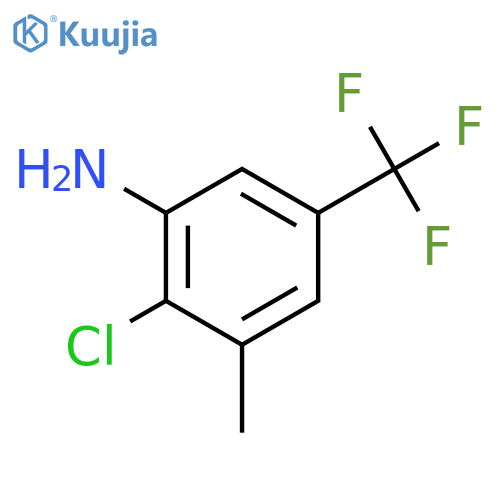 Benzenamine, 2-chloro-3-methyl-5-(trifluoromethyl)- structure