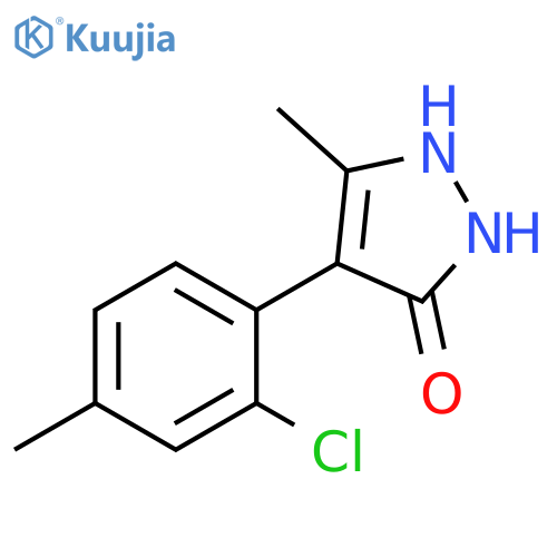 3H-Pyrazol-3-one, 4-(2-chloro-4-methylphenyl)-1,2-dihydro-5-methyl- structure