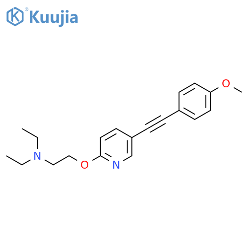 Ethanamine, N,N-diethyl-2-[[5-[2-(4-methoxyphenyl)ethynyl]-2-pyridinyl]oxy]- structure
