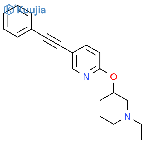 1-Propanamine, N,N-diethyl-2-[[5-(phenylethynyl)-2-pyridinyl]oxy]- structure