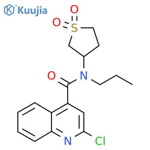 2-chloro-N-(1,1-diketothiolan-3-yl)-N-propyl-cinchoninamide structure