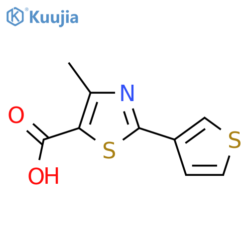 4-methyl-2-(thiophen-3-yl)-1,3-thiazole-5-carboxylic acid structure