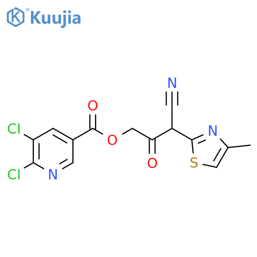 3-Cyano-3-(4-methyl-1,3-thiazol-2-YL)-2-oxopropyl 5,6-dichloropyridine-3-carboxylate structure