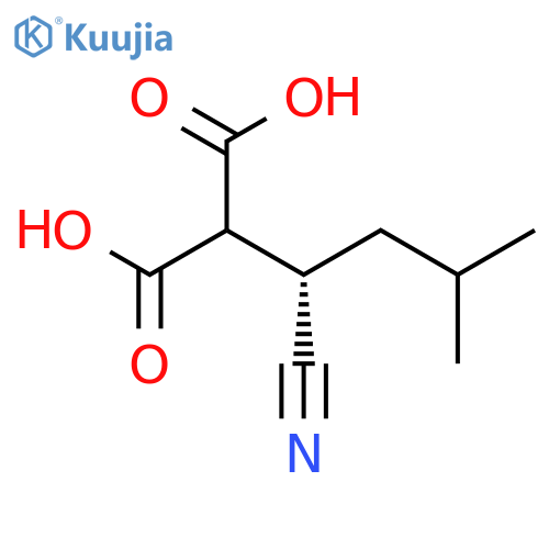 Propanedioic acid, [(1S)-1-cyano-3-methylbutyl]- structure