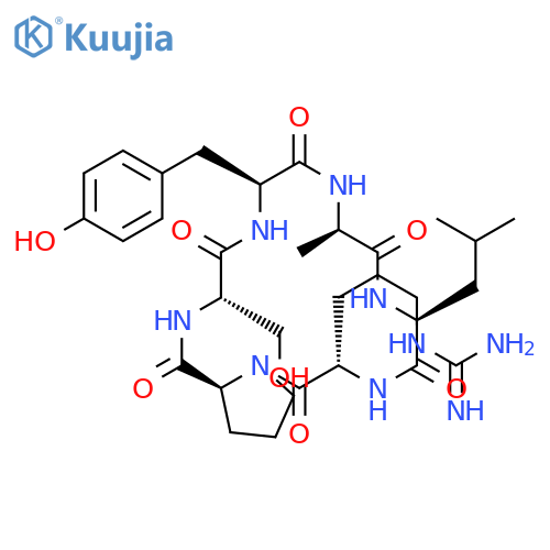 Cyclo(D-alanyl-L-leucyl-L-arginyl-L-prolyl-L-seryl-L-tyrosyl) structure